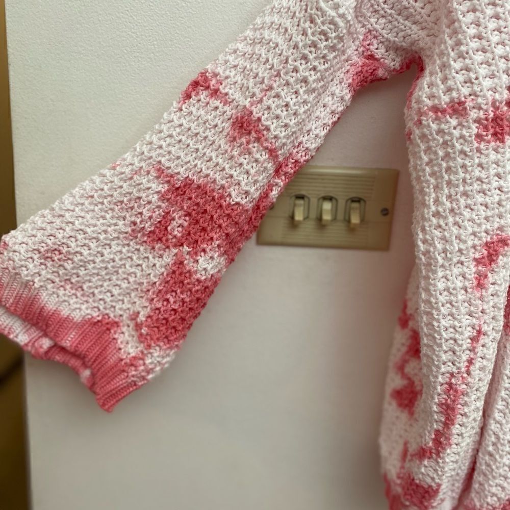 Maronie x Revolve Tie Dye Waffle Knit Open Cardigan NWT Size M Pink - Picture 10 of 10
